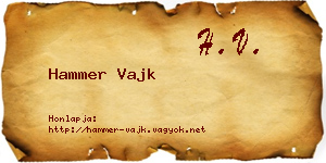 Hammer Vajk névjegykártya